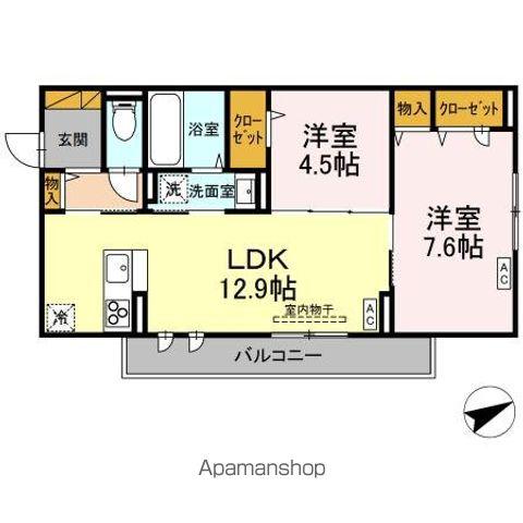 ECLAT(2LDK/3階)の間取り写真
