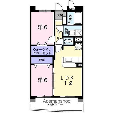 グラン フォレ(2LDK/6階)の間取り写真