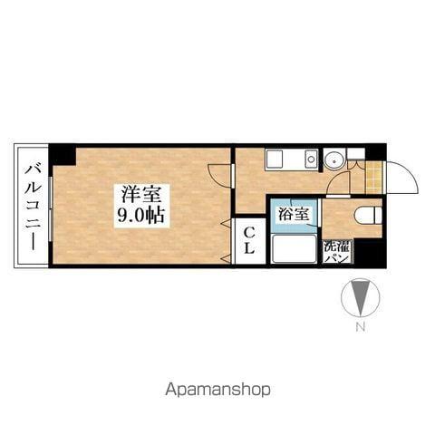 カシオペア犬山(1K/4階)の間取り写真