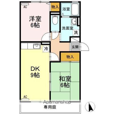 セジュールU(2DK/1階)の間取り写真