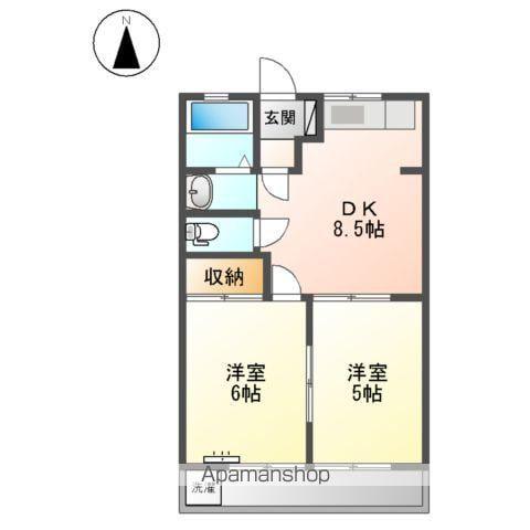 エポックハイムけんせいA・B(2DK/2階)の間取り写真