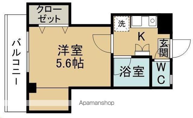 ソレイユ柏木二丁目(1K/2階)の間取り写真
