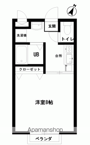 クゥオードループル(1K/1階)の間取り写真