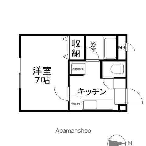 サンハイツ若松町(1K/2階)の間取り写真