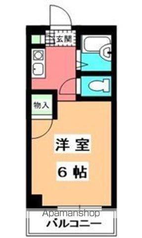 伊予鉄道本町線 本町５丁目駅 徒歩2分 10階建 築37年(1K/6階)の間取り写真