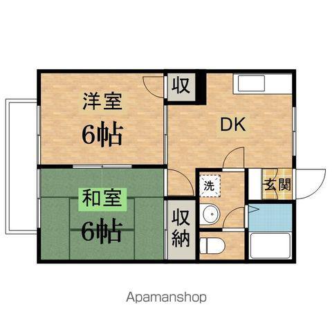 イミグランドⅡ(2DK/1階)の間取り写真