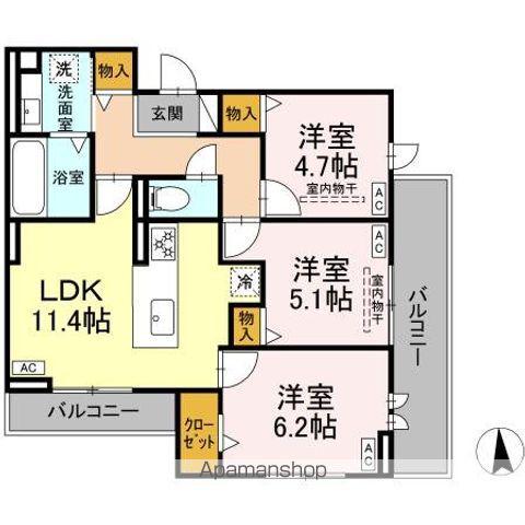 デュープレイス(3LDK/2階)の間取り写真