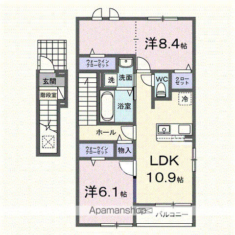 南海電鉄南海本線 高石駅 徒歩12分 2階建 新築(2LDK/2階)の間取り写真