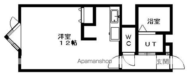 ウェイヴ23(1K/1階)の間取り写真
