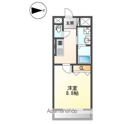 フルハウス黒田Ⅱ(1K/3階)の間取り写真
