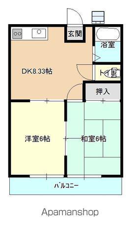 サンライフ浜Ⅰ(2DK/2階)の間取り写真