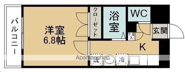 グランステージ国見(1K/3階)の間取り写真