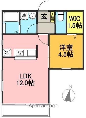 MJ MARL(1LDK/1階)の間取り写真