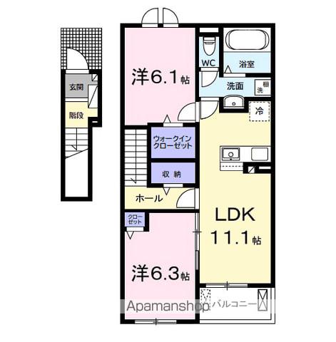 マウント シティⅠ(2LDK/2階)の間取り写真