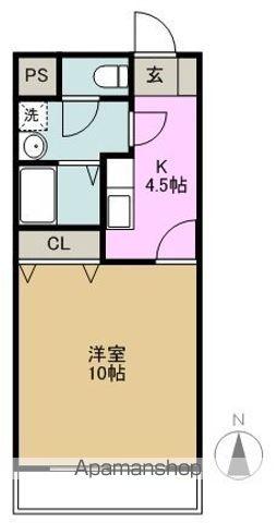 リベラALPS(1K/1階)の間取り写真