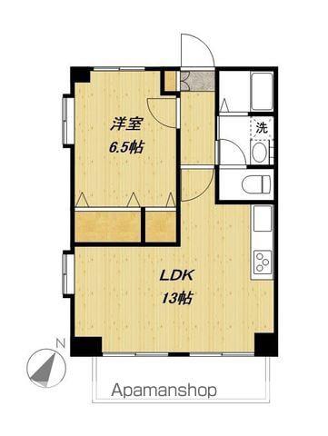 ランバー荒井(1LDK/4階)の間取り写真