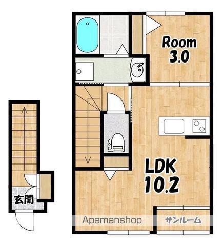 イースト COURT KANTA(1LDK/2階)の間取り写真