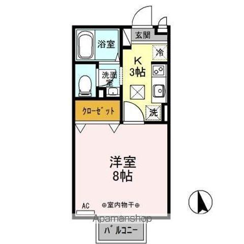 セジュール・ソシア A/B(1K/1階)の間取り写真