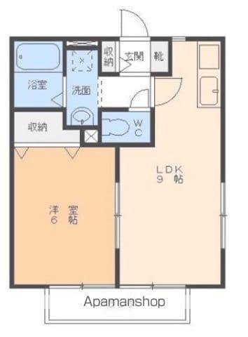 ソレジオ枝松(1LDK/1階)の間取り写真