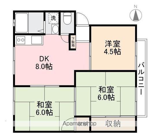 パナハイツ さむしんぐ(3DK/2階)の間取り写真