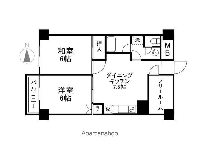 スカイコート大手町(1SLDK/6階)の間取り写真