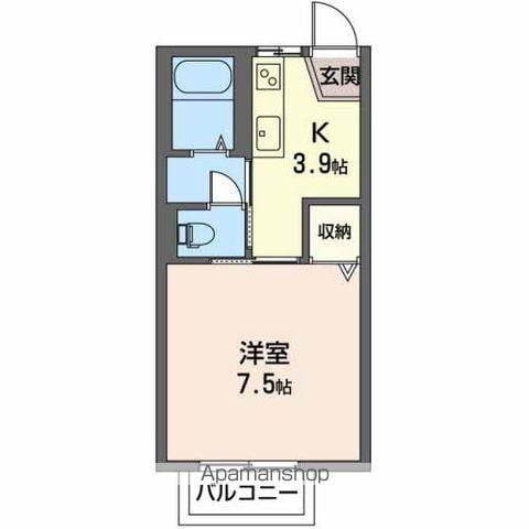 フレグランス・パル(1K/1階)の間取り写真