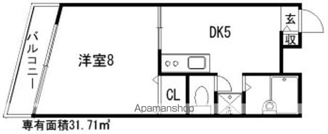 グレースピュア(1DK/5階)の間取り写真
