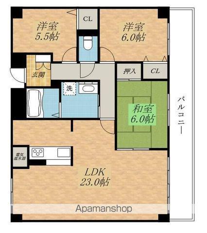 ベルヴィオウミ(3LDK/7階)の間取り写真