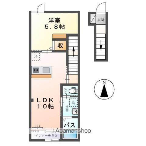 BELIEVE(1LDK/2階)の間取り写真