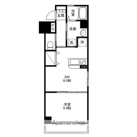 グラン・リッツ上浜(1DK/2階)の間取り写真