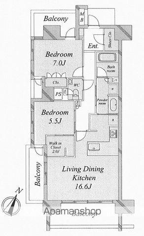 プレミスト静岡(2LDK/3階)の間取り写真