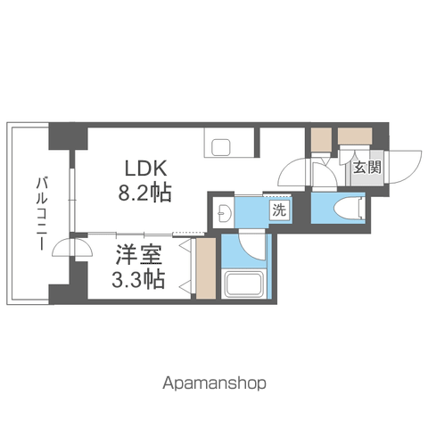 ネベル札幌 LEGEND CORE(1LDK/4階)の間取り写真