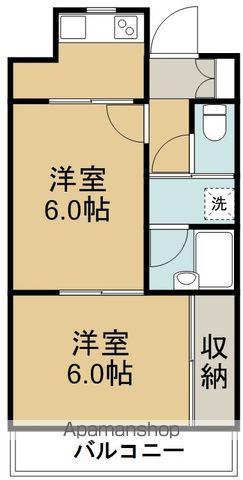 ロイヤルヒルズ成田町(2K/4階)の間取り写真