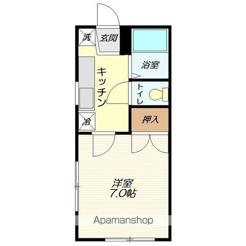 シャンコーポB棟(1K/2階)の間取り写真