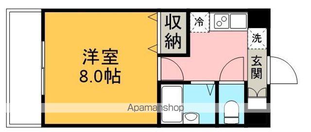 ハイムロングピーク(1K/1階)の間取り写真