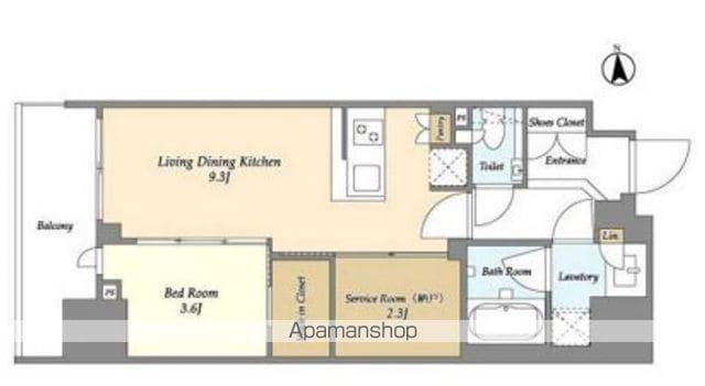 オーキッドレジデンス渋谷富ヶ谷(1SLDK/2階)の間取り写真