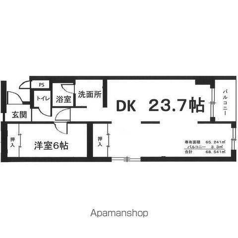 ドミ西野(1LDK/1階)の間取り写真
