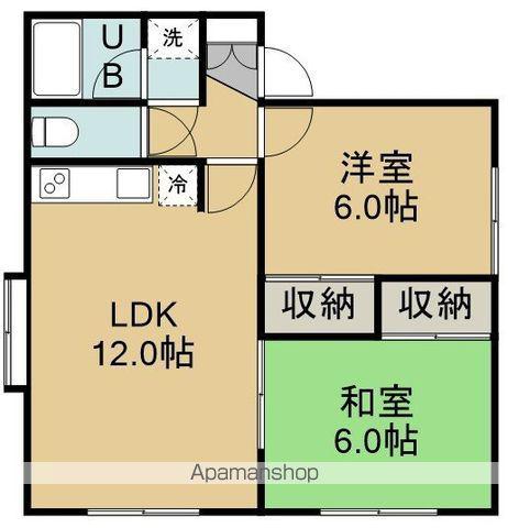 ヤマトマンションⅢ(2LDK/1階)の間取り写真