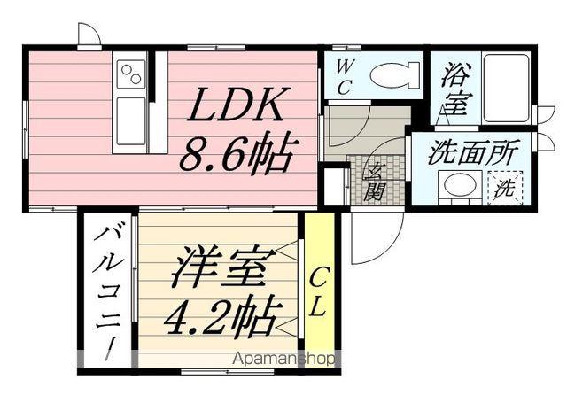 ディアコート(1LDK/1階)の間取り写真
