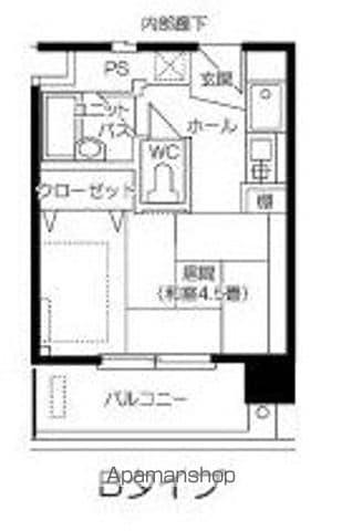 ヴィラフリーデ平和通(ワンルーム/9階)の間取り写真