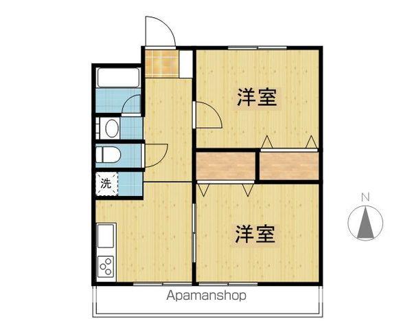 ソレイユ中央(2DK/6階)の間取り写真