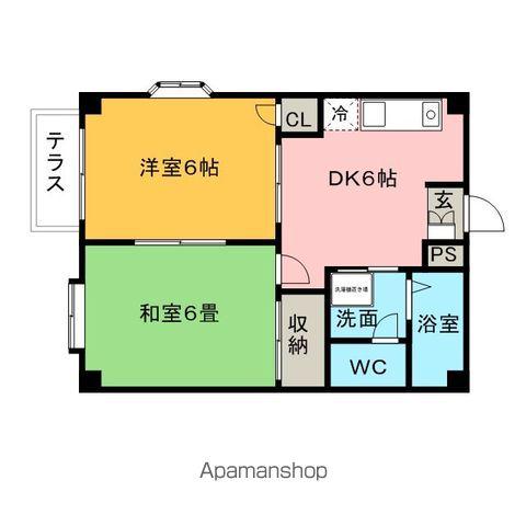 サンライズ江藤(2DK/1階)の間取り写真