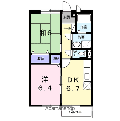 アルゴハイツ(2DK/2階)の間取り写真