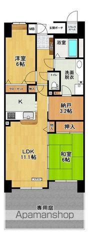 ネオグランデ郡山(2SLDK/10階)の間取り写真