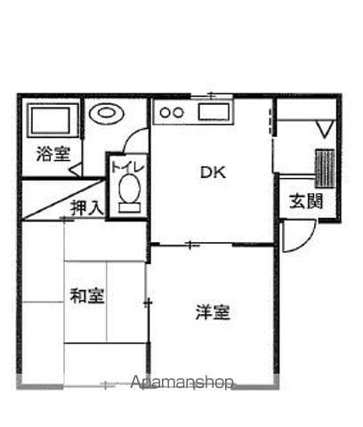 カサエスペラル北浜C(2DK/1階)の間取り写真