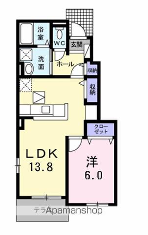サンライズⅡ(1LDK/1階)の間取り写真