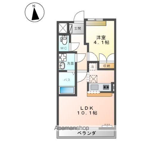 セントフローラ(1LDK/1階)の間取り写真
