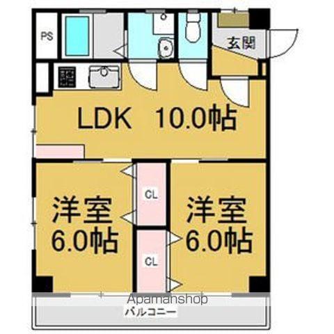 メゾンKARI(2LDK/3階)の間取り写真