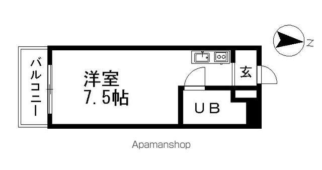 パリーマンション(1K/7階)の間取り写真