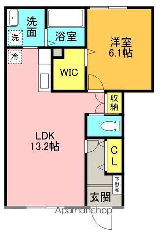 セントロイエル領家(1LDK/1階)の間取り写真